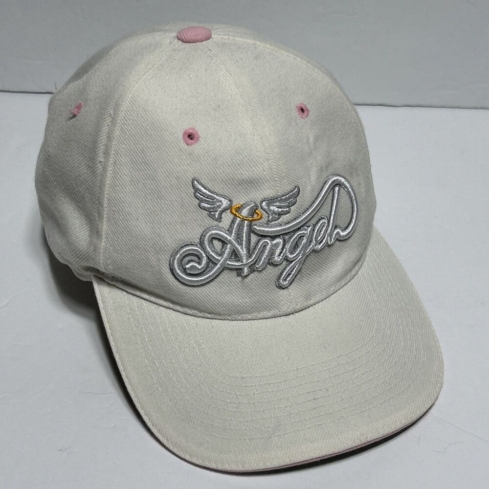 Angel Womens White Hat Adjustable Ball Cap Baseball